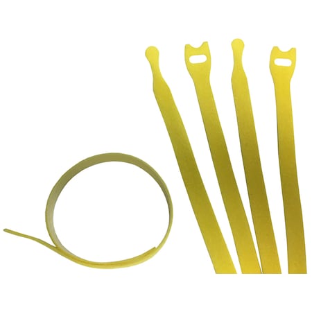 Hook And Loop Wrap 8 Cable Ties- 100pcs- Yellow